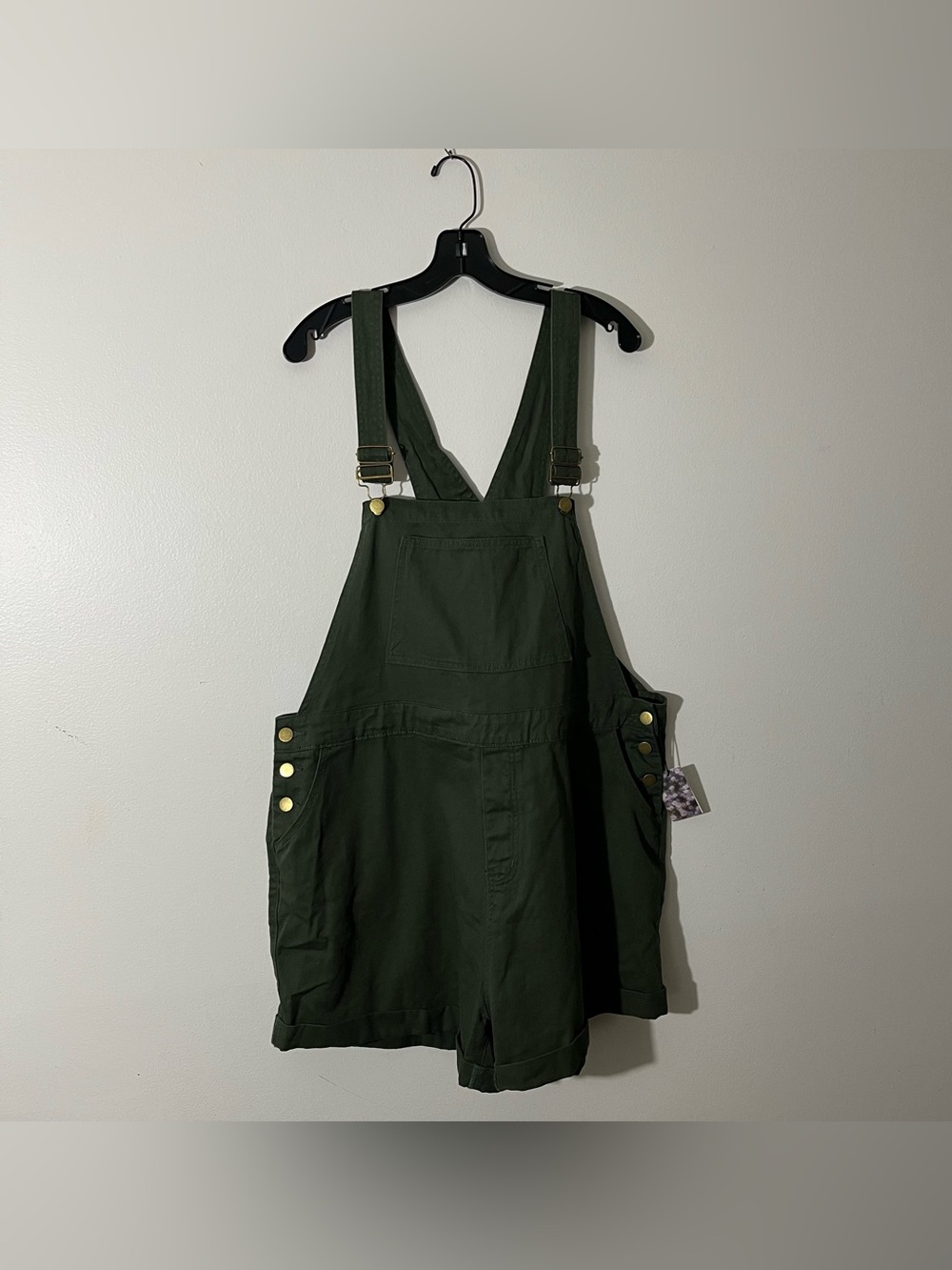 NWT 100% cotton Cider olive green denim short overalls (shortalls) Size 2X